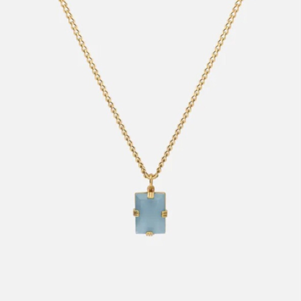 Miansai - Lennox Blue Agate Necklace, Gold Vermeil (18 in.)
